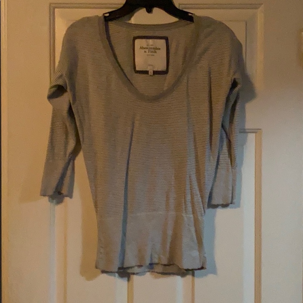 Abercrombie and Fitch grey/white striped shirt